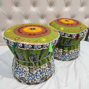 Indian Traditional Art Style Bamboo Mudda Cover Pure Cotton Bamboo Muddi Cover - Picture 1 of 2