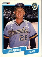 1990 Fleer Milwaukee Brewers Baseball Card #333 Jeff Peterek Rookie