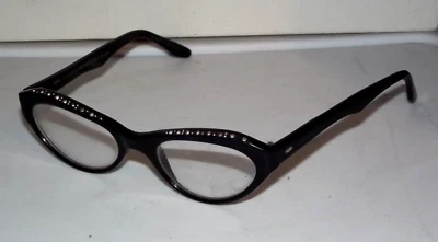 Anteojos de gato negros con estrás Raybert Toscana de colección de los años 50 Foto 1 de 2