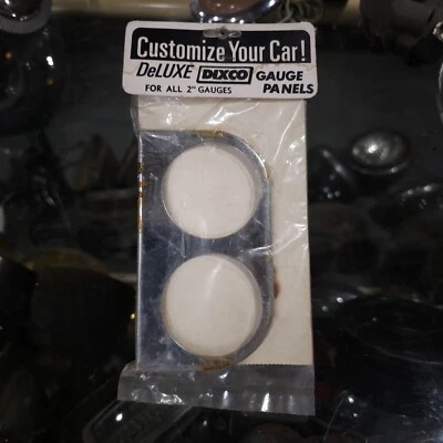 NOS vintage DIXCO 2 GAUGE Under Dash Instrument PAINEL CROMADO Hot Rod Custom Gasser - Imagem 1 de 4