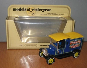 Matchbox Yesteryear Y12 Model T Ford Van Birds Custard Yellow Wheels Issue 4 - Picture 1 of 2