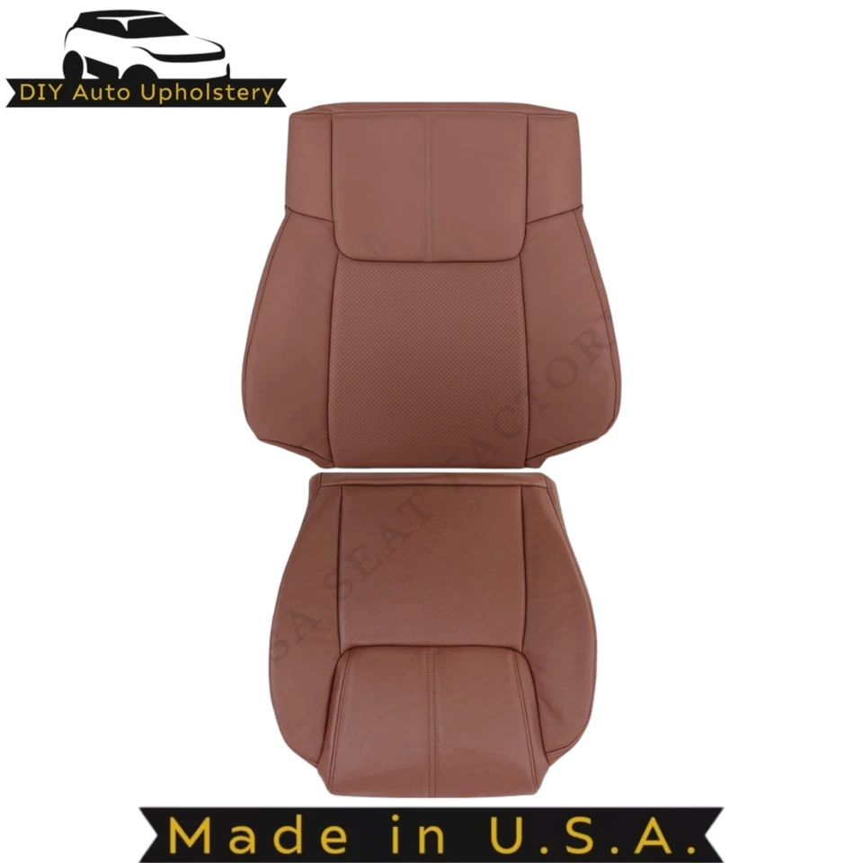 Cubiertas superiores e inferiores de cuero sintético marrón sillín para Jeep Commander 2006-2010 Foto 1 de 4