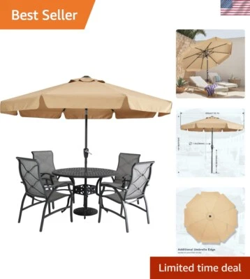10ft Patio Umbrella in Khaki - Waterproof & Easy Tilt for Ultimate Shade - Image 1 of 4