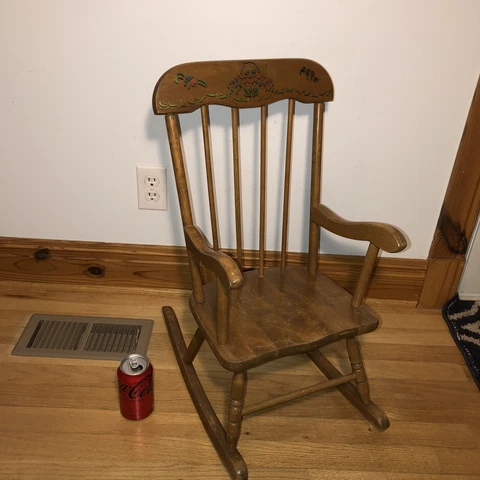 Vintage Wood toddler kids Child’s Rocking Arm Chair farmhouse 1950's oak hill? Cover