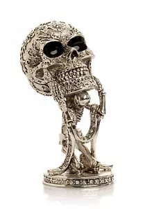 Caja de baratija calavera placa de plata Keren Kopal decorada con cristales austriacos - Imagen 1 de 22