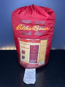 Eddie Bauer Rectangular 40 Degree Sleeping Bag/Comforter Adult 33x75 Inches Red - Picture 1 of 15