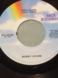 BOBBY HELMS 7" 45 RPM "My Special Angel" & "Fraulein" on MCA Records VG+ Cond. - Imagen 1 de 2