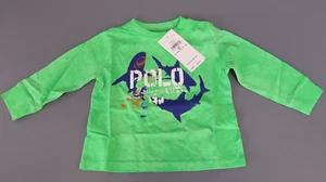 Ralph lauren baby polo holyday neon green shirt long sleeve 24M - Picture 1 of 5