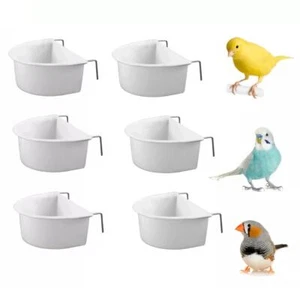 11CM D-CUP PLASTIC BIRD BUDGIE PARROT CAGE-HANG ON FEEDER COOP CUP WITH HOOK USS - Picture 1 of 13