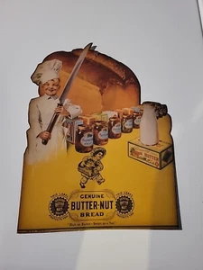 Vintage 1950s Butternut Bread Brand Advertising Sign Boy Chef w Long Knife - Picture 1 of 5