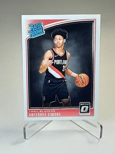 Tarjeta de baloncesto de novato Anfernee Simons 2018 Donruss con clasificación óptica RC #186 - Imagen 1 de 2