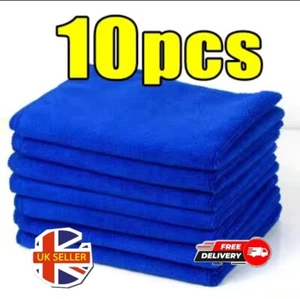 10 x LARGE MICROFIBRE CLEANING 3D PRINT CAR DETAILING SOFT CLOTHS TOWEL DUSTER - Picture 1 of 8