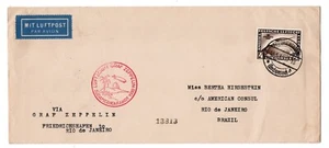 GERMANY 1930 GRAF ZEPPELIN COVER SOUTH AMERICA FLIGHT W/ 4 MARK STAMP - Picture 1 of 2
