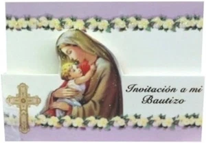 Bautismo Español Unisex Invitaciones Invitación Mi Bautizo Suministros de Fiesta 12 Cuentos - Imagen 1 de 1