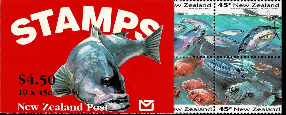 NEW ZEALAND - 1993 FISH BOOKLET - Sc#SB 65 - CTO - NZ 84 - Image 1 of 1