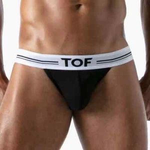 TOF Paris French Jock Schwarz Baumwolle Herren Reizwäsche - Bild 1 von 9