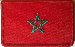 Parche militar bandera de Marruecos con gancho y sujetador de bucle borde rojo #14 - Imagen 1 de 2