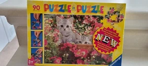 NEW SEALED Ravensburger 90 Piece Puzzle in Puzzle Kittens Flowers Age 5+ - Picture 1 of 9