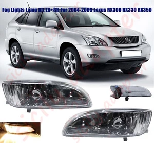 Pair LH+RH Fog Lights Lamp Kit Bumper Lamp For 2004-2009 Lexus RX300 RX330 RX350 - Picture 1 of 8