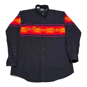 Vintage 90s Roper Border Western Cowboy Button Down Shirt Adult Large - Picture 1 of 5