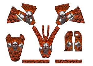 1998-2000 EXC FLAMING GEARHEAD Orange Senge Graphics Kit Compatible with KTM - Foto 1 di 10