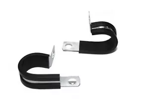 5/8" Aluminum Line Clamps One Hole Strap Insulated Rubber Insert - Foto 1 di 8