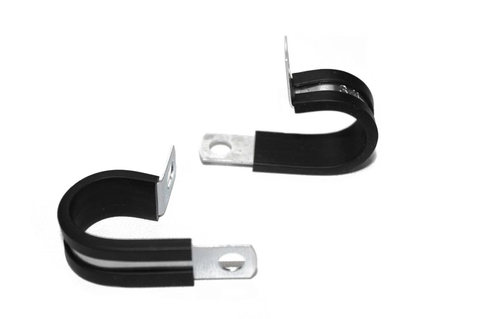 5/8" Aluminum Line Clamps One Hole Strap Insulated Rubber Insert  - Image 1 of 4