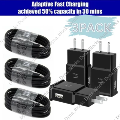 PACK de 3 Cargador de Pared Rápido Tipo USB-C Adaptable para Samsung Galaxy S22 S21 S20 S10 Foto 1 de 4