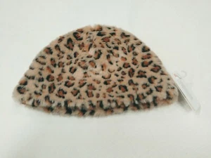 Gymboree Girls Furry Cheetah Print Beanie Thick Lining Size XS - Picture 1 of 6