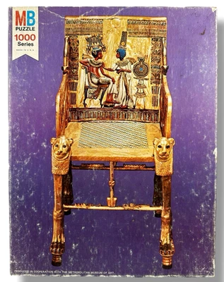King Tut Golden Throne Puzzle Milton Bradley 1000 pc Vintage 1978 Sealed - Image 1 of 4