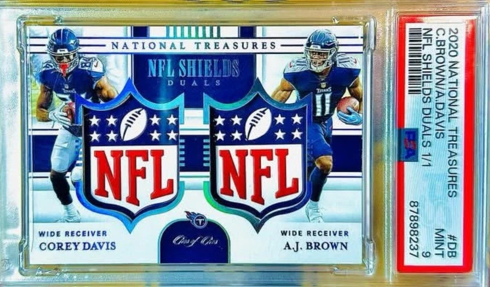 2020 National Treasures NFL Shields Duels Corey Davis A.J. Brown Card - Image 1 of 1
