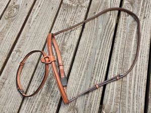 CWD ausgefallen genähter hellbrauner Hunter Flash Caveson Nasenriemen - Größe 3/vollständig - neu ohne Etikett - Bild 1 von 7