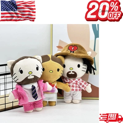 Hello Kitty As Bad Bunny 说唱歌手毛绒娃娃柔软填充公仔毛绒玩具 28 厘米 — 第 1/4 张图片