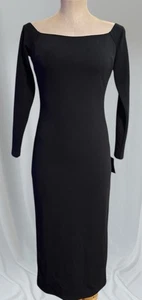 Vestido midi para mujer Lulus negro elástico ceñido al cuerpo manga larga EE. UU. M NUEVO CON ETIQUETAS - Imagen 1 de 6