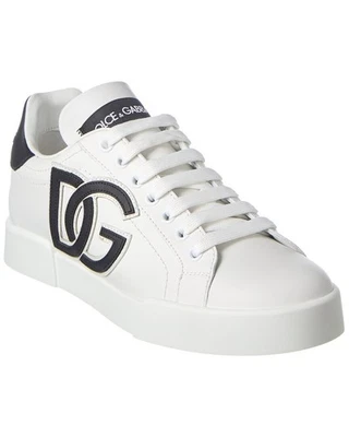 Dolce & Gabbana Portofino Dg Logo Leather Sneaker Women's White 36 - Image 1 of 4