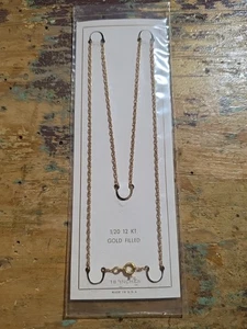 Collar Cadena Cuerda LIGERA Lleno Oro 1/20 12K 0.5MM Nuevo En Tarjeta. - Imagen 1 de 4