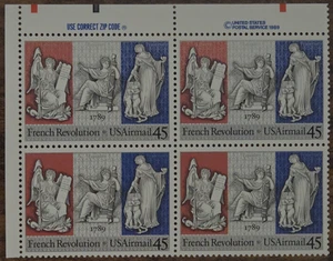 US - Scott C120 - Air Mail - French Revolution - TL Plate Block - MNH!!! - Picture 1 of 1