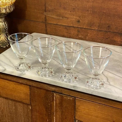 Juego de 4 vasos con patas vintage Anchor Hocking Boopie Berwick de 4" ~ Foto 1 de 4