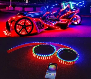IP68 8PCS 3FT 36" Brightest LED CHASING Quad Row Strips Light for Bike Slingshot - Picture 1 of 13