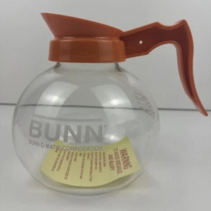 BUNN Decanter Caraffa Vetro Caffè Commerciale 12 Tazze Manico Arancione Senza Scatola - Foto 1 di 10