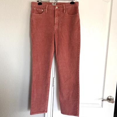 J.Crew 女式复古直灯芯绒裤子粉色学院风腰 32 — 第 1/4 张图片