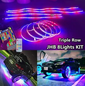 JHB 15.5" TRIPLE ROW CHASING LED Wheel Lights +4FT+6.5FT Underglow Strips Lights - Picture 1 of 24