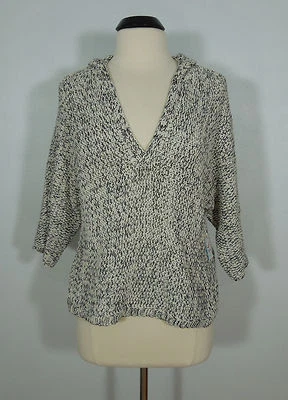 FOREVER 21 Sweater Top M MEDIUM V-Neck Hooded 3/4 Sleeves - Image 1 of 4