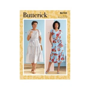 Butterick Schnittmuster B6722 Misses locker sitzendes Kleid mit Gummizug - Bild 1 von 2