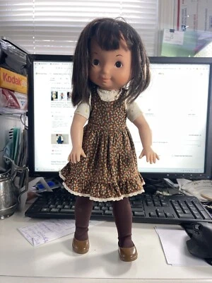 Muñeca Fisher Price My Friend Jenny 1978 vestido marrón 15" de alto vintage Foto 1 de 4