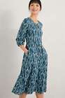 Seasalt Women's Dress - Teal Morvah Jersey Dress - Petite - Sea Ribbons Rainclou