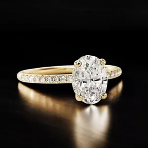 IGI 1,40 ct Lab Grown Oval Cut Diamant Verlobungsring 14k Gold 6 7 - Bild 1 von 11