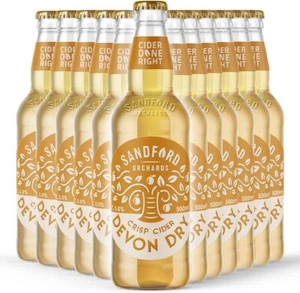 Sandford Orchards Dry Cider 500ml x 12 Bottles UK Apple Cider Devon 5% Alcohol - Picture 1 of 5