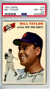 1954 Topps Bill Taylor #74 Giants PSA 8.5 12068 - Picture 1 of 1
