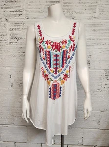 Canotta tunica Johnny Was JW Los Angeles Joy Love Light taglia S ricamata - Foto 1 di 8